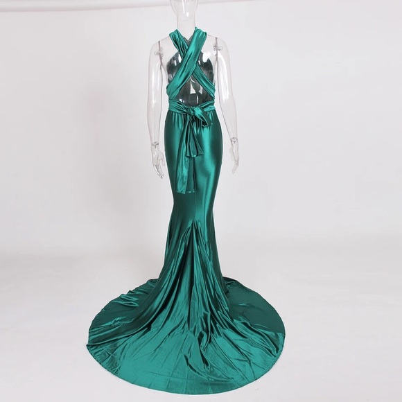 Green Floor Length Evening Dress - Picture 6 of 7